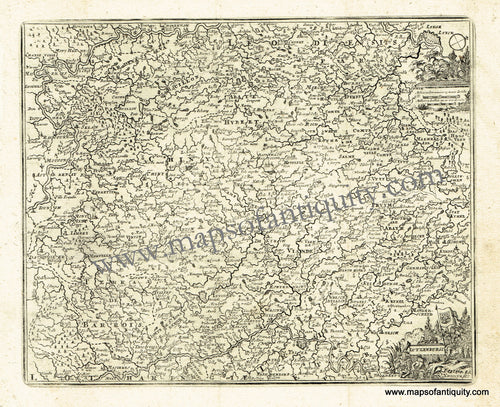 Antique-Black-and-White-Map-Lutzenburgi-(Part-of-Belgium-and-Luxembourg)-Europe-Belgium-1725-De-Aefferden-Maps-Of-Antiquity
