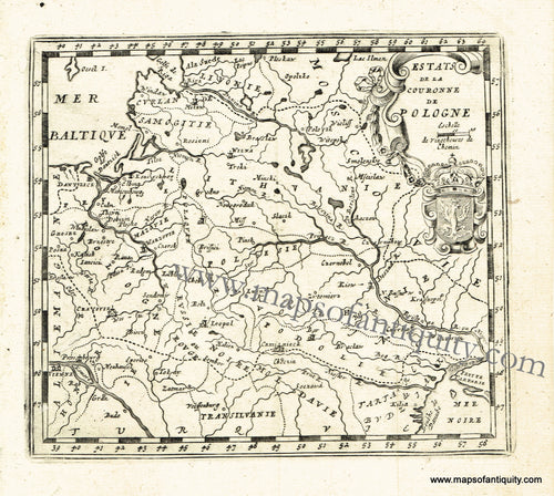 Antique-Black-and-White-Map-Estats-de-la-Couronne-de-Pologne-(Poland-and-Ukraine)-Europe-Poland-1725-De-Aefferden-Maps-Of-Antiquity