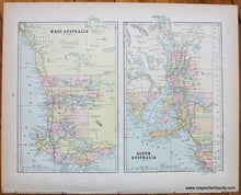 Load image into Gallery viewer, 1894 - New South Wales (Eastern Section), verso: West Australia, and South Australia - Antique Map
