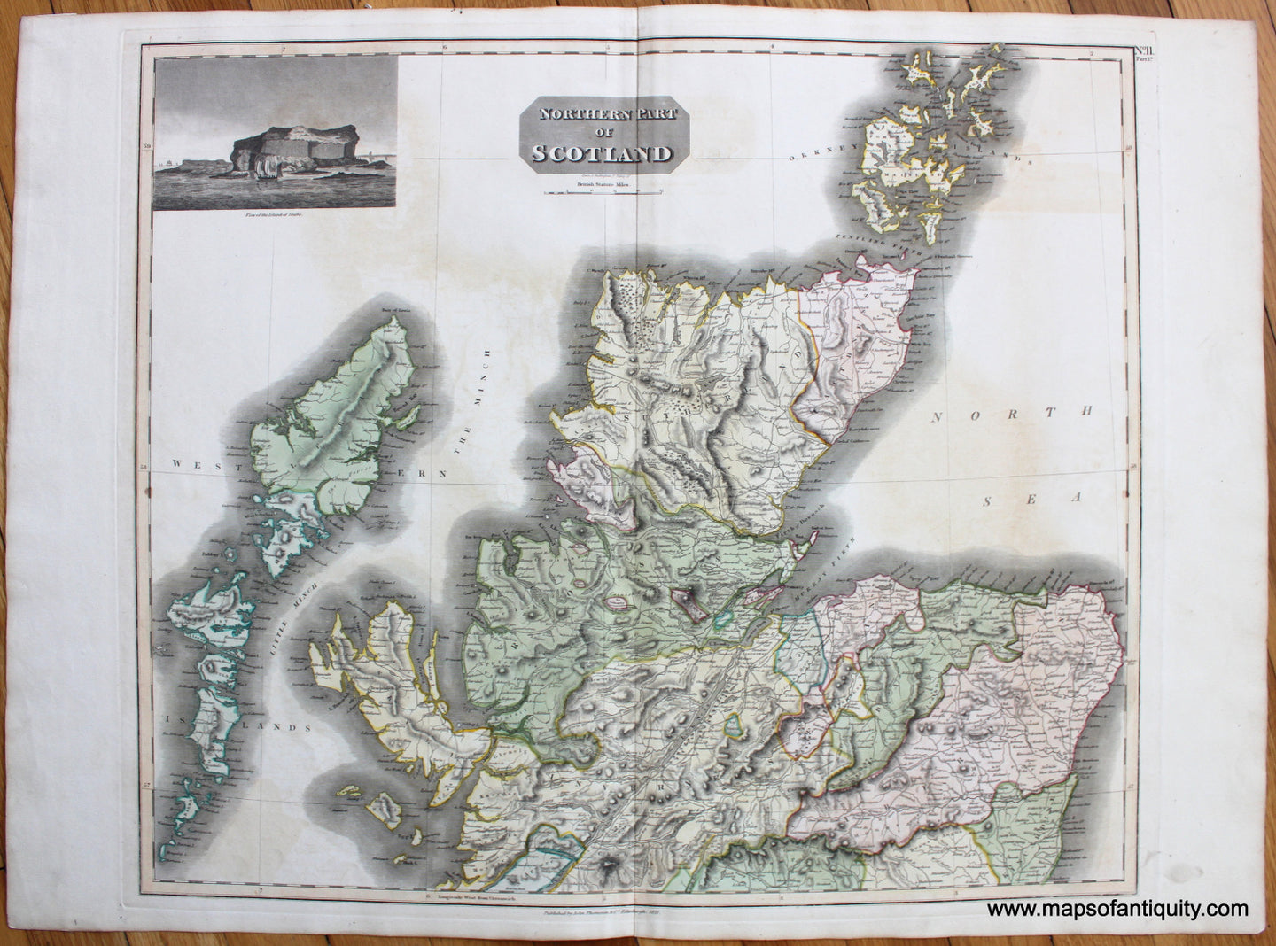 Antique-Hand-Colored-Map-Northern-Part-of-Scotland-Europe-Scotland-1821-Thomson-Maps-Of-Antiquity