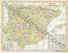 Load image into Gallery viewer, 1900 - France, verso: Spain &amp; Portugal - Antique Map
