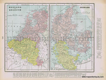 Load image into Gallery viewer, 1898 - Iceland, verso: Denmark, and Holland and Belgium - Antique Map
