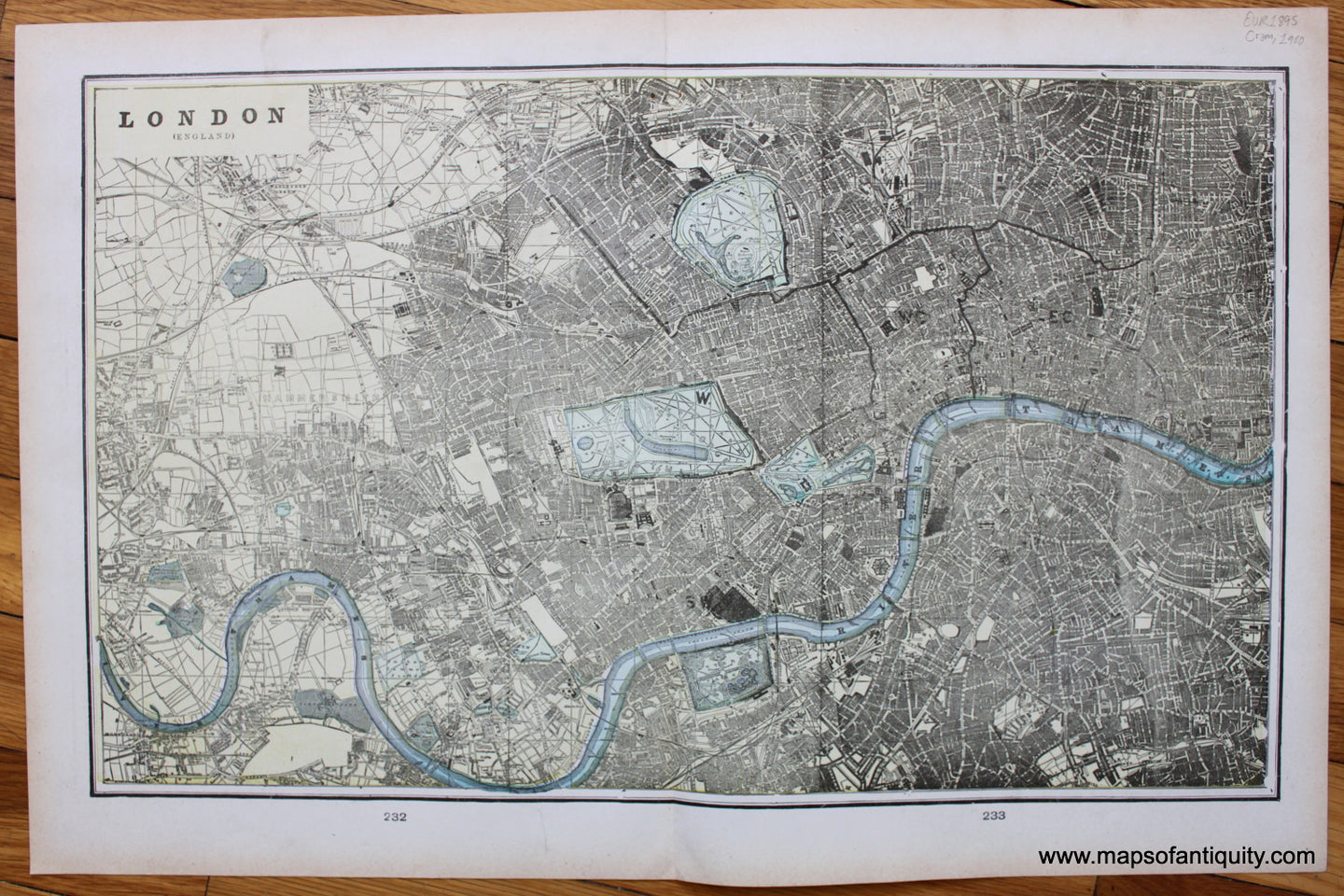 Antique-Map-Europe-Edinburgh-Scotland-Cram-1900