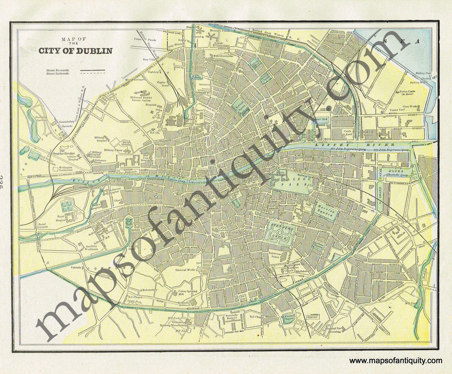 Antique-Map-Europe-Ireland-Dublin-Glasgow-Dundee-Cram-1900
