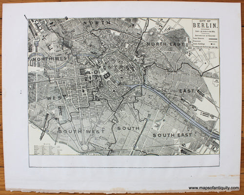 Antique-Printed-Color-Map-City-of-Berlin-verso:-Brussels-(Belgium)-Europe-Germany-Belgium-1900-Cram-Maps-Of-Antiquity