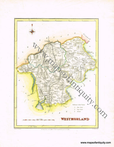 Antique-Hand-Colored-Map-Westmorland-England-Europe-England-c.-1820-Creighton/Walker-Maps-Of-Antiquity