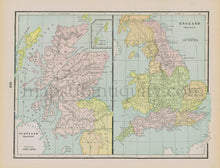 Load image into Gallery viewer, 1898 - Map of The Anglo-Saxon and Celtic Kingdoms in The British Islands, verso: England (Saxon Period) &amp; Scotland (Saxon Period) - Antique Map
