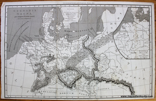 Antique-Uncolored-Map-Germania-Magna-quae-nunquam-Romanis-paruit-Europe-Germany-1807-Longman-Hurst-Rees-&-Orme-Maps-Of-Antiquity