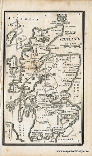 Antique-Black-and-White-Map-Map-of-Scotland-Europe-Scotland-1830-Boston-School-Geography-Maps-Of-Antiquity