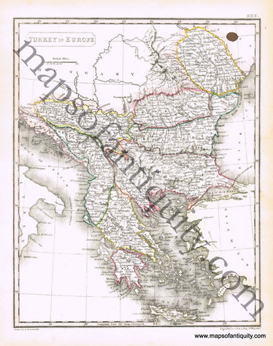 Antique-Hand-Colored-Map-Turkey-in-Europe-Europe-Turkey-&-the-Mediterranean-1817-Arrowsmith-Maps-Of-Antiquity