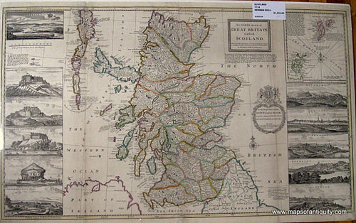 Antique-Hand-Colored-Map-The-North-Part-of-Great-Britain-Called-Scotland.-With-Considerable-Improvements-and-many-Remarks-not-Extant-in-any-Map-According-to-the-Newest-and-Exact-Observations-By-Herman-Moll-Geographer-1714.--United-Kingdom-1714-Herman-Moll-Maps-Of-Antiquity