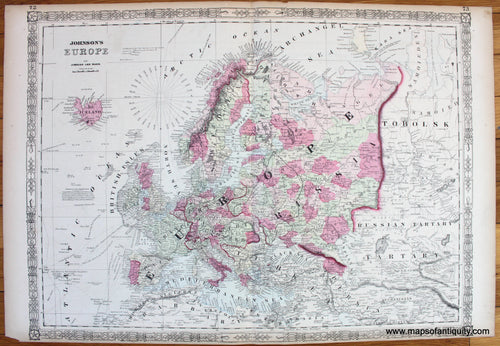 Antique-Map-Johnson's-Europe-1864