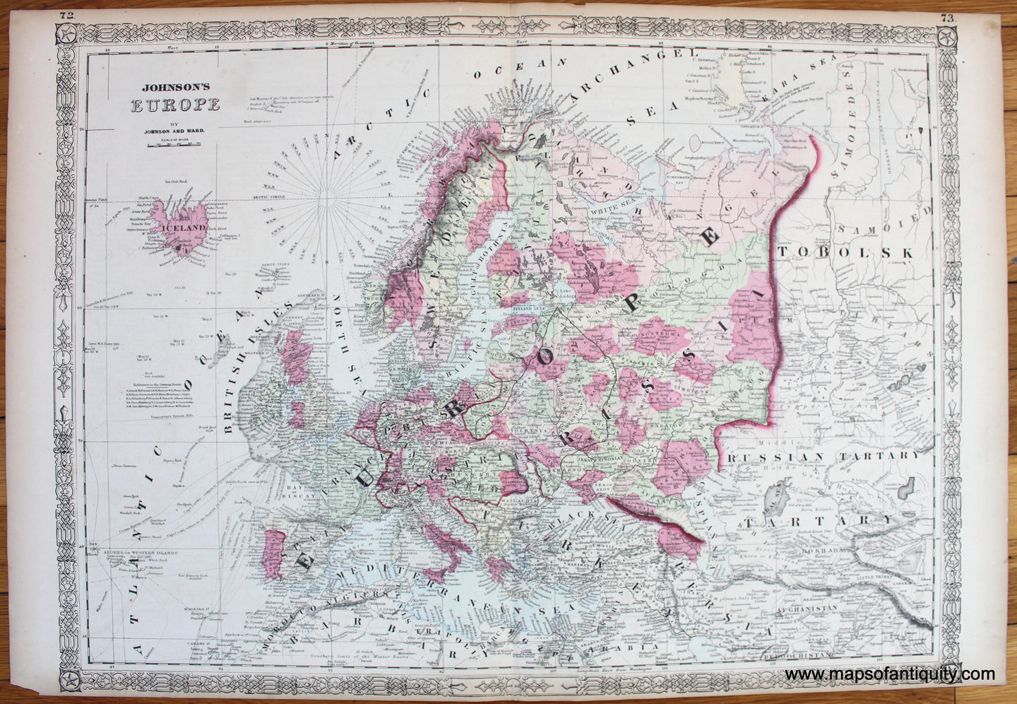 Antique-Map-Johnson's-Europe-1864