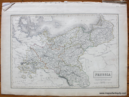 Antique-Hand-Colored-Map-Prussia-Europe-Prussia-1844-Black-Maps-Of-Antiquity