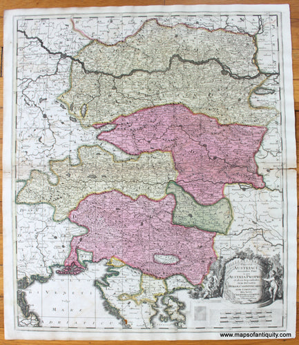 Antique-Hand-Colored-Map-Circuli-Austriaci-Orientalios-Pars;-in-qua-Austria-PropriaÃ¢â‚¬Â¦-Europe-Austria-1660-Valk-Maps-Of-Antiquity