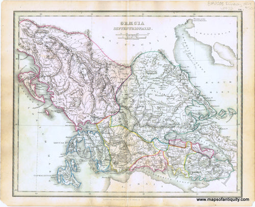 Antique-Hand-Colored-Map-Graecia-Septentrionalis.-Europe-Greece-&-the-Balkans-1854-Findlay-Maps-Of-Antiquity