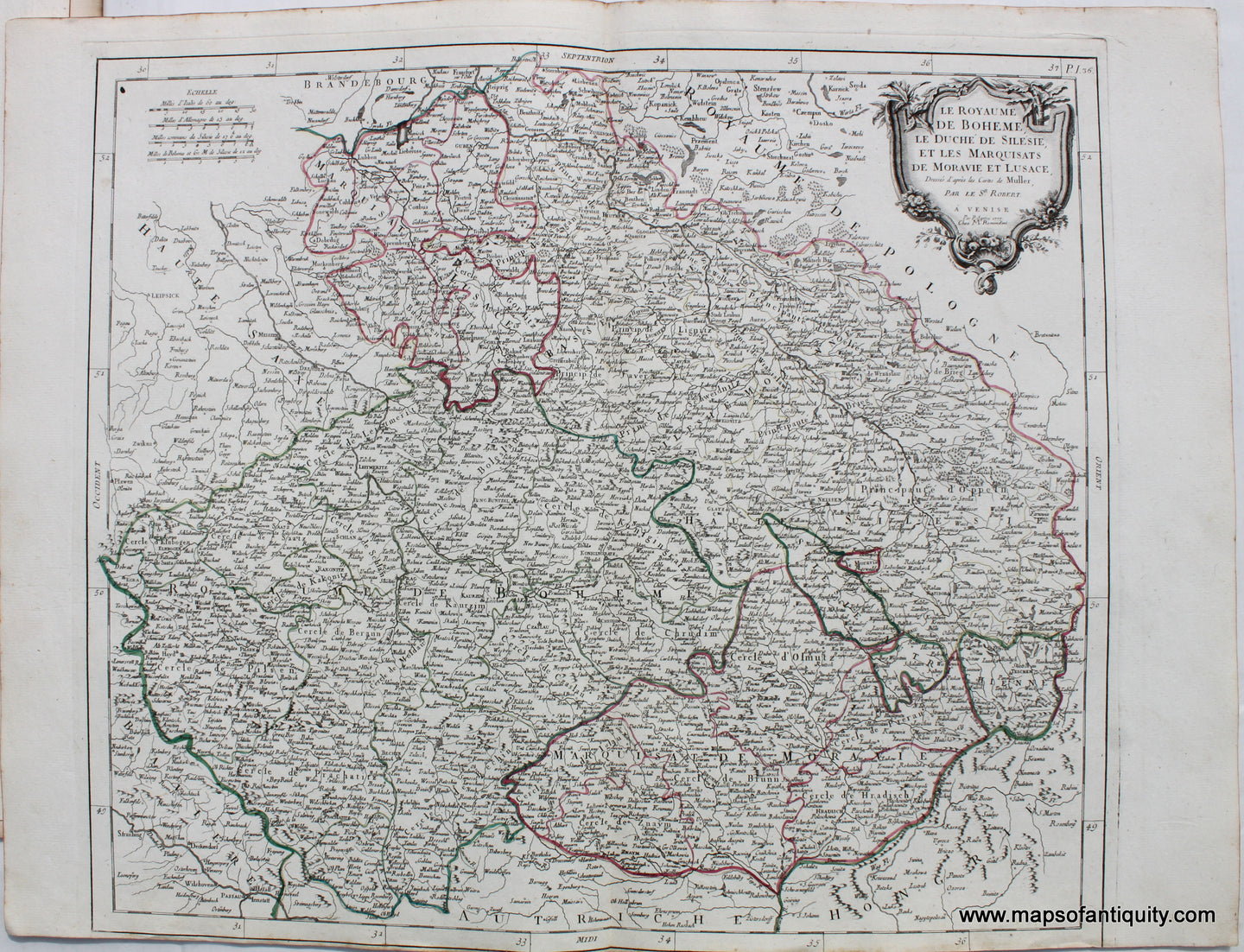 Antique-Map-Royaume-Boheme-Antique-Map-Europe-Bohemia-1777-Vaugondy