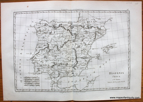 Antique-Map-Ancient-Spain-Portugal-Hispania-Vetus-Bonne-Desmarest-1787