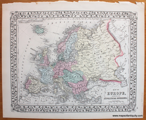 Antique-Map-of-Europe-Showing-its-Gt.-Political-Divisions-Mitchell-1874