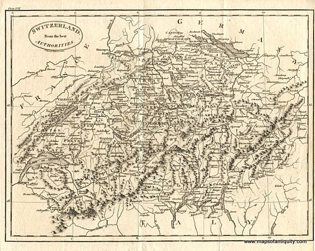 Black-and-white--Switzerland-from-the-Best-Authorities-Europe-Switzerland-1799-Russell-Maps-Of-Antiquity