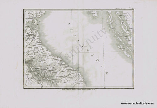 Antique-Map-Eastern-Italy-Western-Croatia-Italian-City-Cities-Ancona-Ravenna-Tardieu-1800-1800s-Early-19th-Century-Maps-of-Antiquity