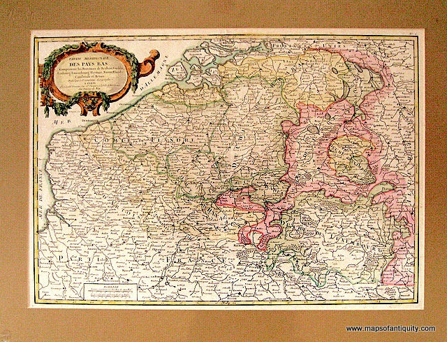 Hand-colored--Partie-Meridionale-Des-Pas-Bas-(Belgium-and-Environs)-Europe-Belgium-1762-Jean-Janvier-Maps-Of-Antiquity
