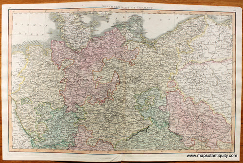 Antique-Map-Northern-Part-of-Germany-German-Empire-Confederation-Poland-Czech-Republic-Thomson-1817-1810s-1800s-Early-19th-Century-Maps-of-Antiquity
