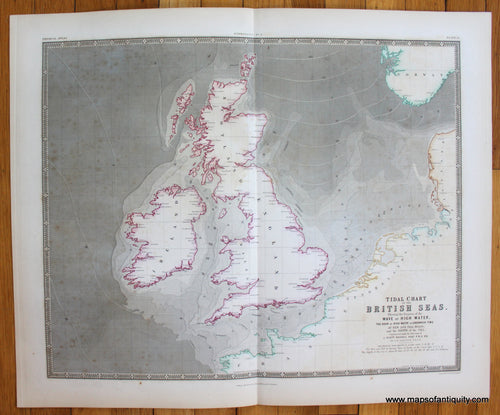Tidal-Chart-British-Seas-England-Scotland-Wales-Map-of-Great-Britain-and-Ireland-Johnston-1856-Antique-Map-1850s-1800s