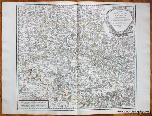 Antique-Map-Duche-Le-Cateau-CambrÃƒÆ’Ã‚Â©sis-Robert-de-Vaugondy-1754-France-French-1750s-1700s-Mid-18th-Century-Maps-of-Antiquity