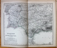 Load image into Gallery viewer, 1876 - Spain &amp; Portugal - Spanien und Portugal in 4 Blattern - Antique Map
