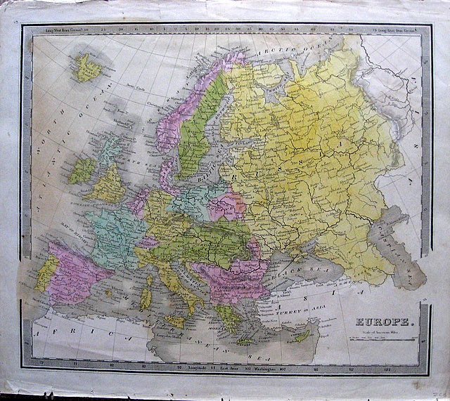 Antique-Hand-Colored-Map-Europe.-Europe-Europe-General-1842-Jeremiah-Greenleaf-Maps-Of-Antiquity