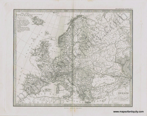 Europe-Carte-Oro-Hydrographique-Perthes-1871-Antique-Map-1870s-1800s-19th-century-Maps-of-Antiquity