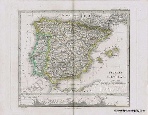Spain-and-Portugal-Espagne-et-Portugal-Perthes-1871-Antique-Map-1870s-1800s-19th-century-Maps-of-Antiquity