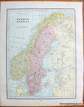 Load image into Gallery viewer, Antique-Printed-Color-Map-Iceland-verso:-Sweden-and-Norway-Europe-Scandinavia-Denmark-&amp;-Iceland--1892-Home-Library-&amp;-Supply-Association-Maps-Of-Antiquity
