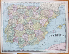 Load image into Gallery viewer, 1892 - Holland and Belgium, Denmark, verso: Spain &amp; Portugal - Antique Map
