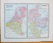 Load image into Gallery viewer, Antique-Map-Holland-And-Belgium-Denmark-Spain-&amp;-Portugal-History-Historical-Home-Library-and-Supply-Association-Pacific-Coast-1892-1890s-1800s-Late-19th-Century-Maps-of-Antiquity-
