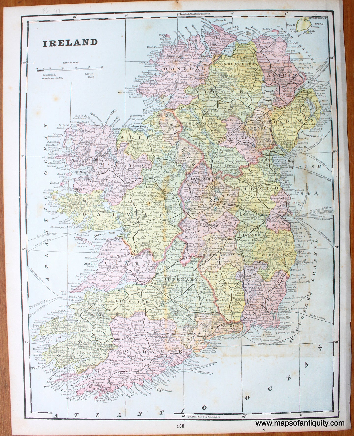 Antique-Map-Ireland-Scotland-History-Historical-Home-Library-and-Supply-Association-Pacific-Coast-1892-1890s-1800s-Late-19th-Century-Maps-of-Antiquity-