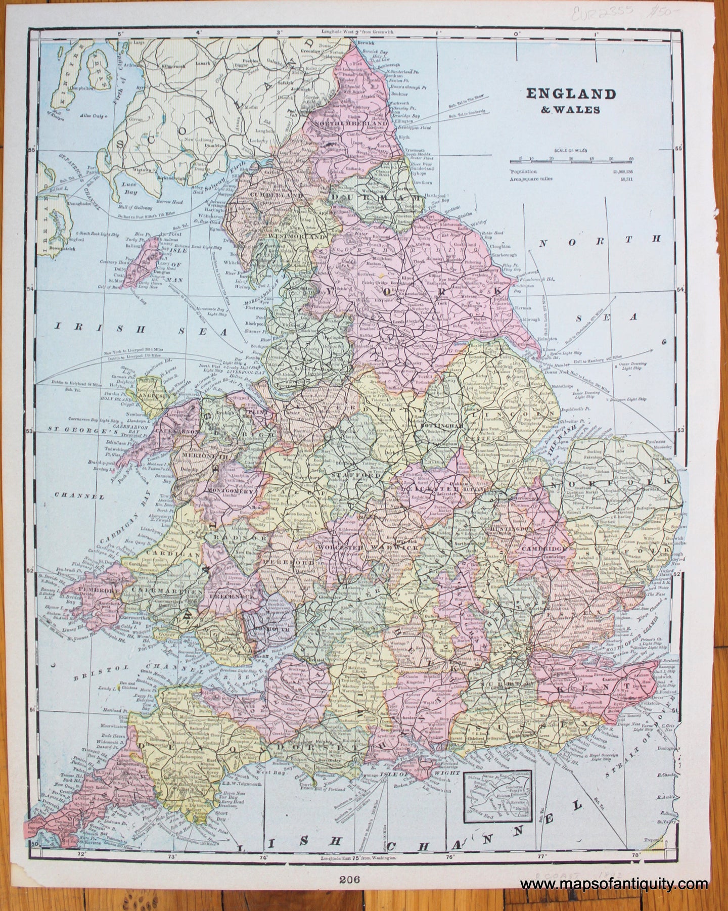 Antique-Map-Europe-England-&-Wales-and-History-Historical-Home-Library-and-Supply-Association-Pacific-Coast-1892-1890s-1800s-Late-19th-Century-Maps-of-Antiquity-