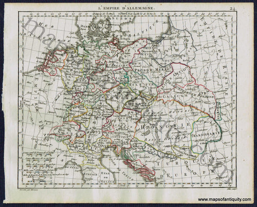 Antique-Map-German-Empire-Germany-L'Empire-d'Allemagne-Herrison-French-1806-1800s-Early-19th-Century-Maps-of-Antiquity