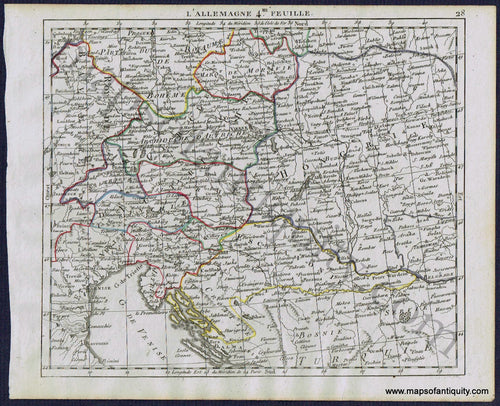Antique-Map-German-Empire-L'Allemagne-4-Feuille-Germany-Austria-Hungary-Herrison-French-1806-1800s-Early-19th-Century-Maps-of-Antiquity