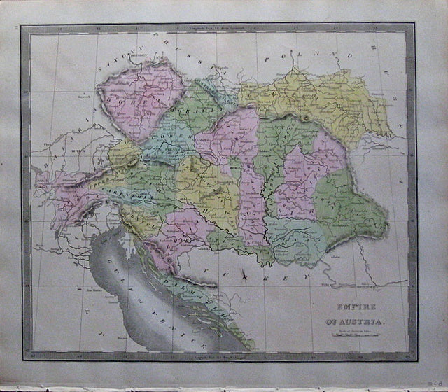 Antique-Hand-Colored-Map-Empire-of-Austria-Europe-Austria-1842-Jeremiah-Greenleaf-Maps-Of-Antiquity