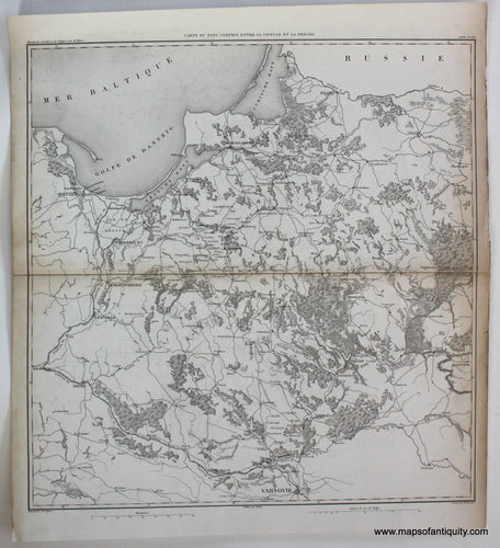 Antique-Map-Poland-French-Dufour-Carte-du-Pays-Compris-Entre-la-Vistule-et-la-Pregel-1859-1850s-1800s-Mid-19th-Century-Maps-of-Antiquity