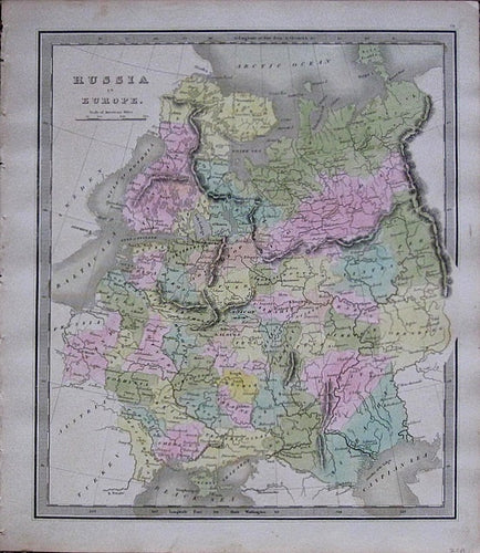 Antique-Hand-Colored-Map-Russia-in-Europe.-Europe-Russia----1842-Jeremiah-Greenleaf-Maps-Of-Antiquity