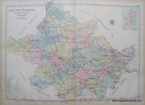 Antique-Map-County-Tyrone-Province-of-Ulster-Ireland.-Richards-1901-Maps-Of-Antiquity