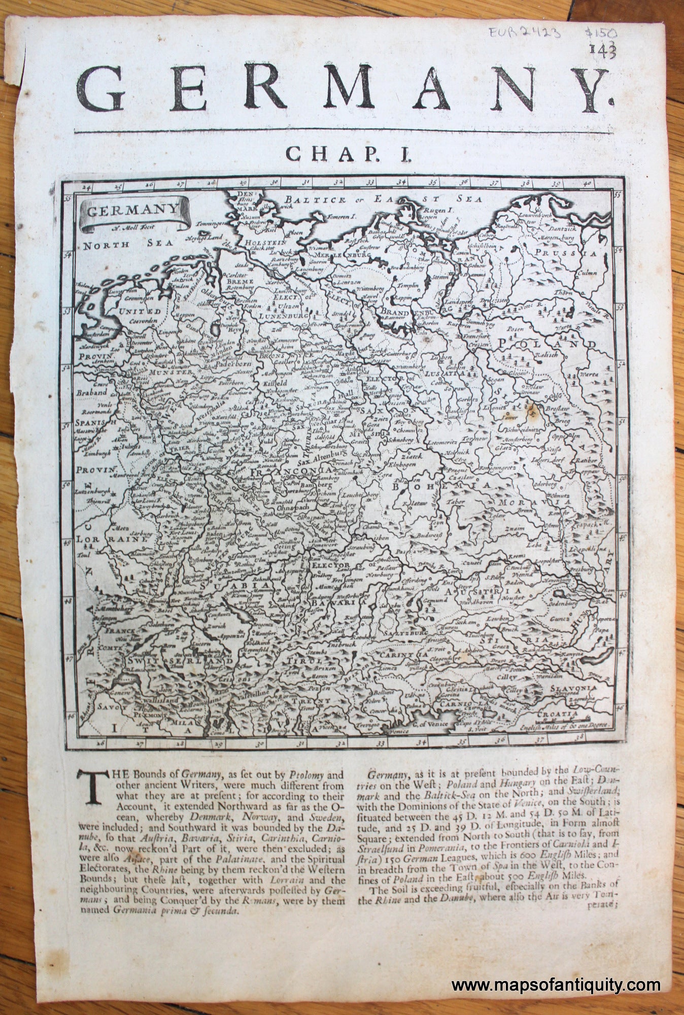 Antique-Map-Germany-Moll-1723-Maps-Of-Antiquity