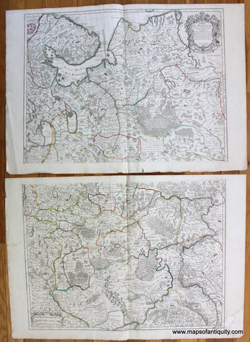Antique-Hand-Colored-Maps-Carte-de-Moscovie-1706-De-L'Isle-Russia-1700s-18th-century-Maps-of-Antiquity