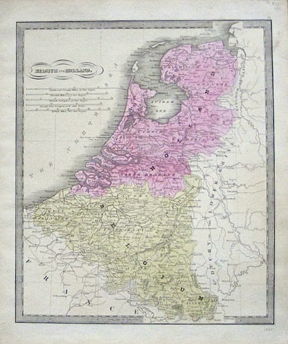 Antique-Hand-Colored-Map-Belgium-and-Holland.-Europe-Belgium-and-Holland-1842-Jeremiah-Greenleaf-Maps-Of-Antiquity