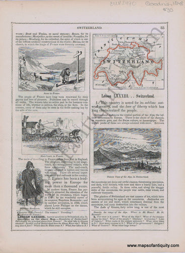 Antique-Printed-Color-Map-Switzerland-1848-Goodrich-Switzerland-1800s-19th-century-Maps-of-Antiquity