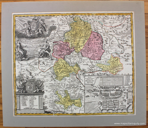 Antique-Hand-Colored-Map-Ejusdem-Principatus-Saxo-Hildburghusian.-Europe-Germany-c.-1720-Johann-Baptist-Homann-Maps-Of-Antiquity