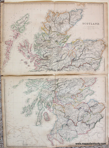 Antique-Hand-Colored-Map-Scotland-1859-Blackie-Weller-Scotland-1800s-19th-century-Maps-of-Antiquity